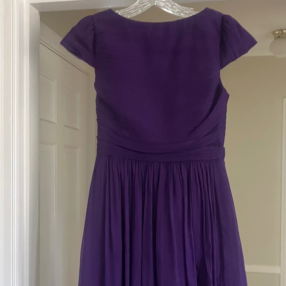 J. Crew Silk Chiffon Mirabelle Dress Size 4 Dark Eggplant - Picture 2 of 7